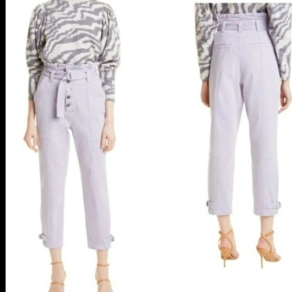 Ted Baker London Flintt Paperbag Waist Belted Pants Lilac Purple Size 29